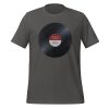 Vinyl Junkie Forever - Burgundy Label - Unisex t-shirt - Image 4