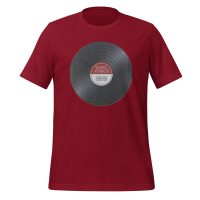 Vinyl Junkie Forever - Burgundy Label - Unisex t-shirt