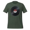 Vinyl Junkie Forever - Burgundy Label - Unisex t-shirt - Image 3