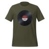 Vinyl Junkie Forever - Burgundy Label - Unisex t-shirt - Image 2