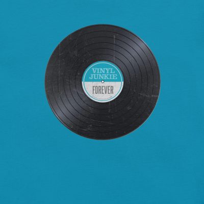 Vinyl Junkie Forever - Aqua Label - Unisex t-shirt - Image 3