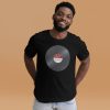 Play Vinyl, Live Forever – Burgundy Label – Unisex T-Shirt - Image 2