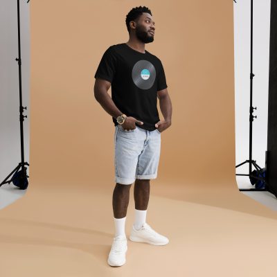 Play Vinyl, Live Forever - Aqua Label - Unisex T-Shirt - Image 2