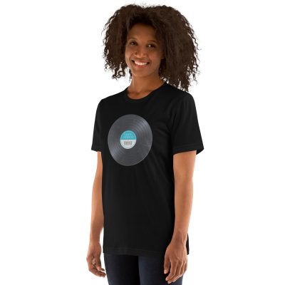 Vinyl Junkie Forever - Aqua Label - Unisex t-shirt - Image 2